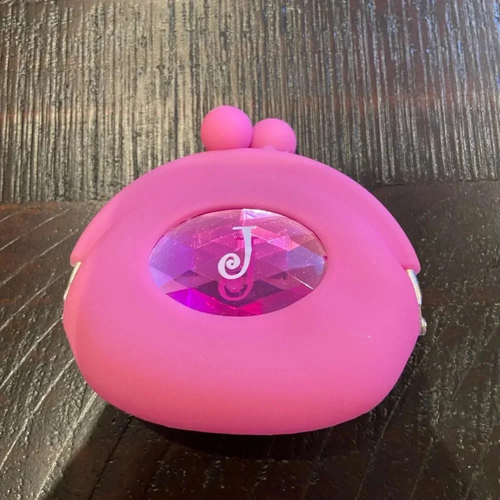 🌀 “J” pink silicon money purse 👛